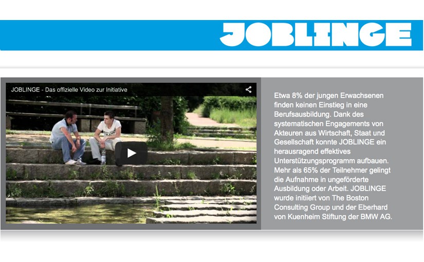 Joblinge Website - Screenshot