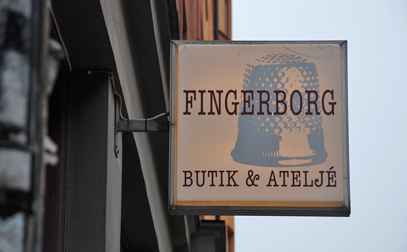 Schild von Fingerborg in Stockholm